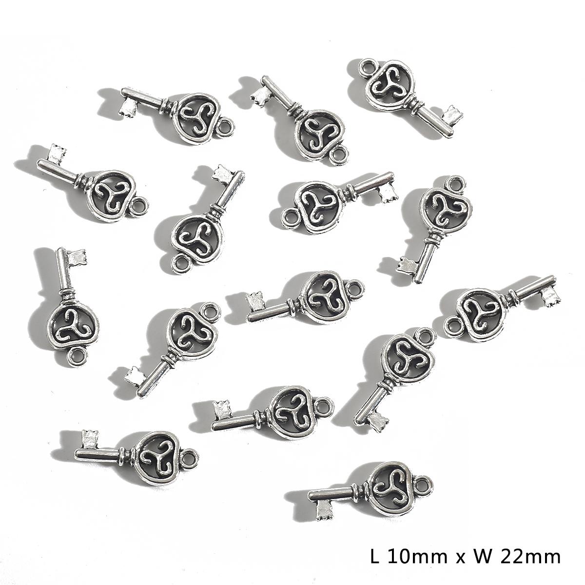 

20/30 шт. антикварные посеребренные подвески с замком для ключей для браслета, ожерелья, аксессуары, изготовление ювелирных изделий своими руками, ручная работа 09 10×22mm 20pcs серебряный