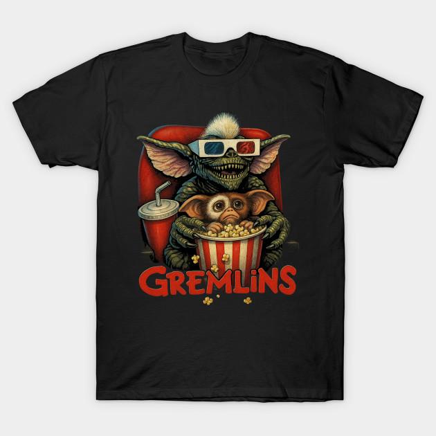 Men Black Print T-shirt Gremlins No-Cut Transfer Paper Print Cotton Tshirt S чёрный