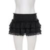 European & American Sweet Style Ruffle Patchwork Low-Waist Knit Skirt