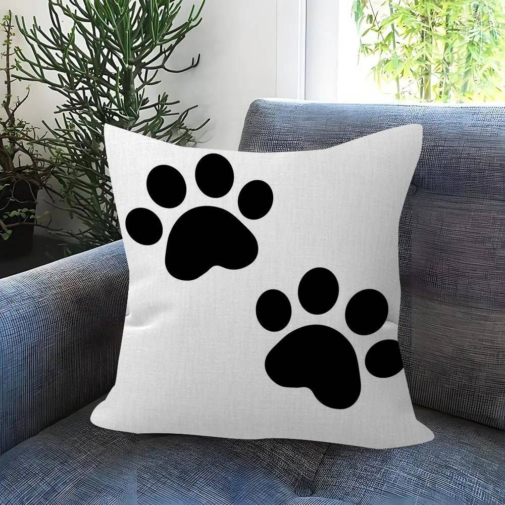 Fashion Black Cat Paw Cushion Cover Pillowcase Upholstery Sofa Throw Pillow Home Decor Pillowcas