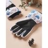 Daiso Pattern Point Ski Gloves White Blue