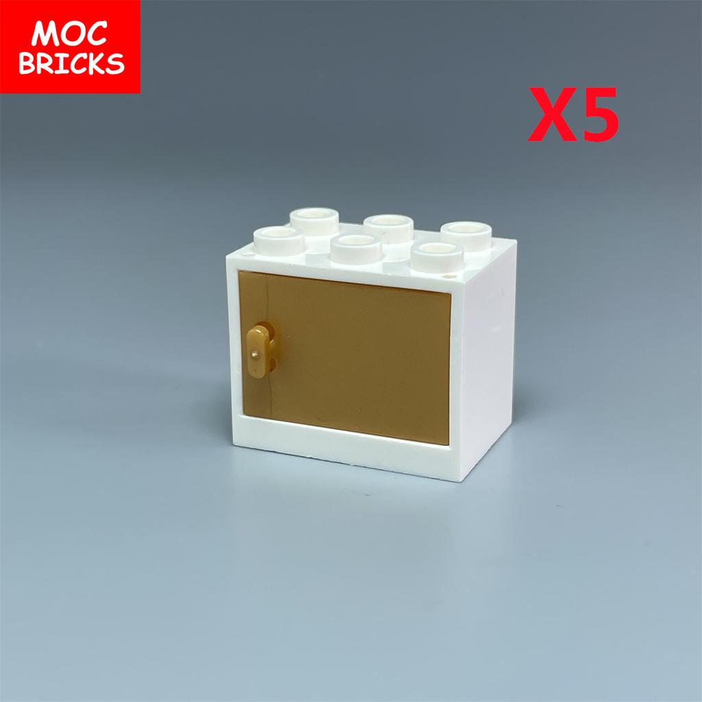 MOC Blocks Box Cupboard Container 2x3x2 Cabinets Assembles Particles 4532 4533 City House Construction Bricks Parts