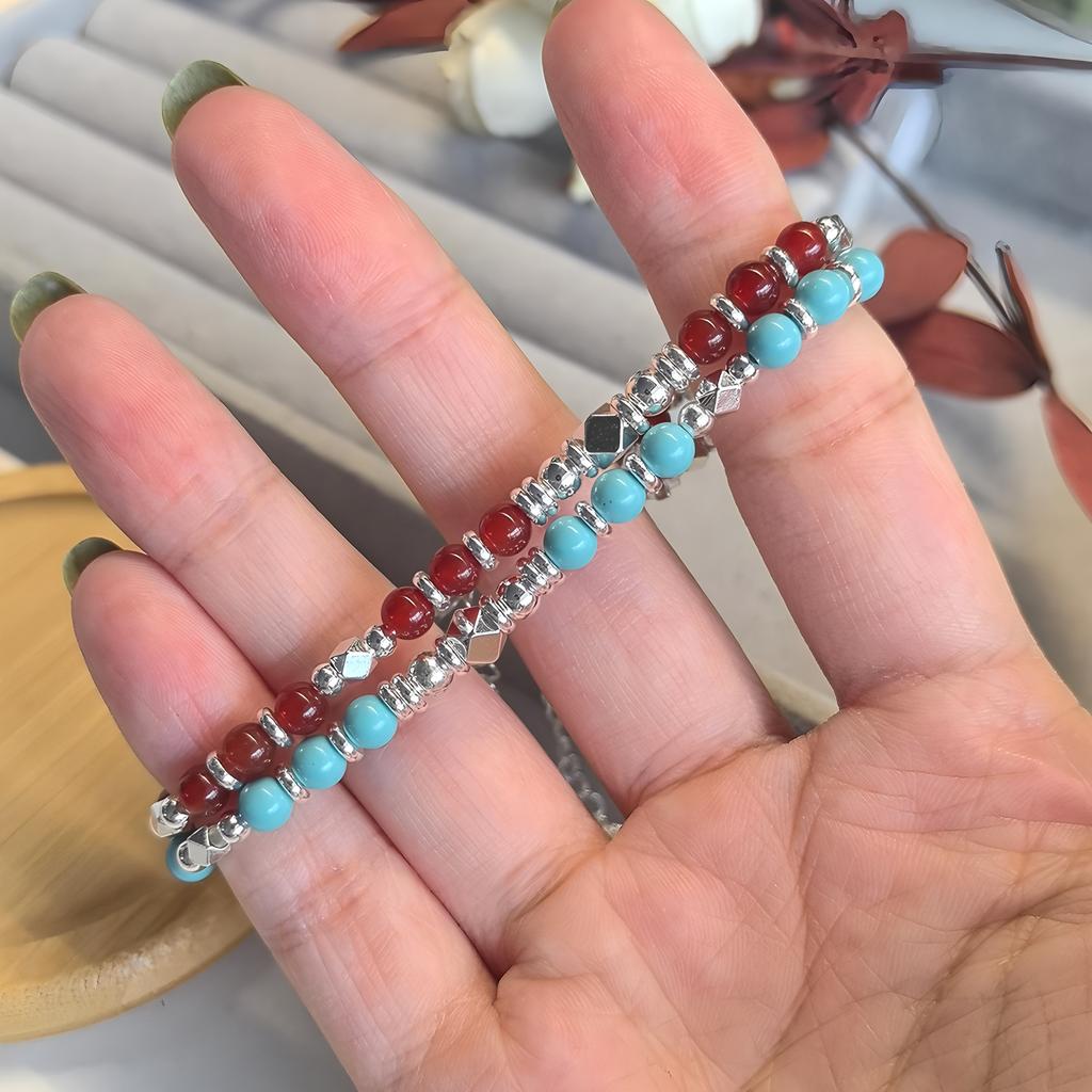 Original Polyhedral Beaded Bracelet Handmade Gift for Yourself Bring Good Mood Bracelet