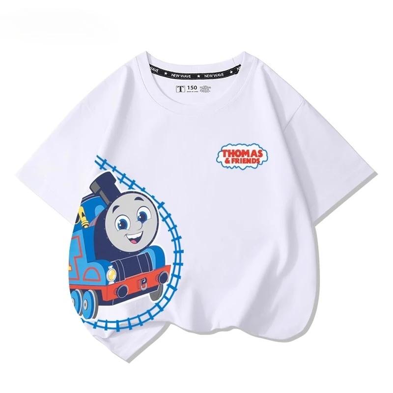 Thomas Train Fun Cartoon Printed New Boys and Girls Summer Cotton Fashion Comfortable T-shirt
