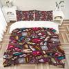 3pcs Anime Cartoon Art Supplies Doodle Bedding Set - Includes One Quilt Cover and Two Pillowcases (No Core) - Polyester Fabric - Home Decor - Holiday