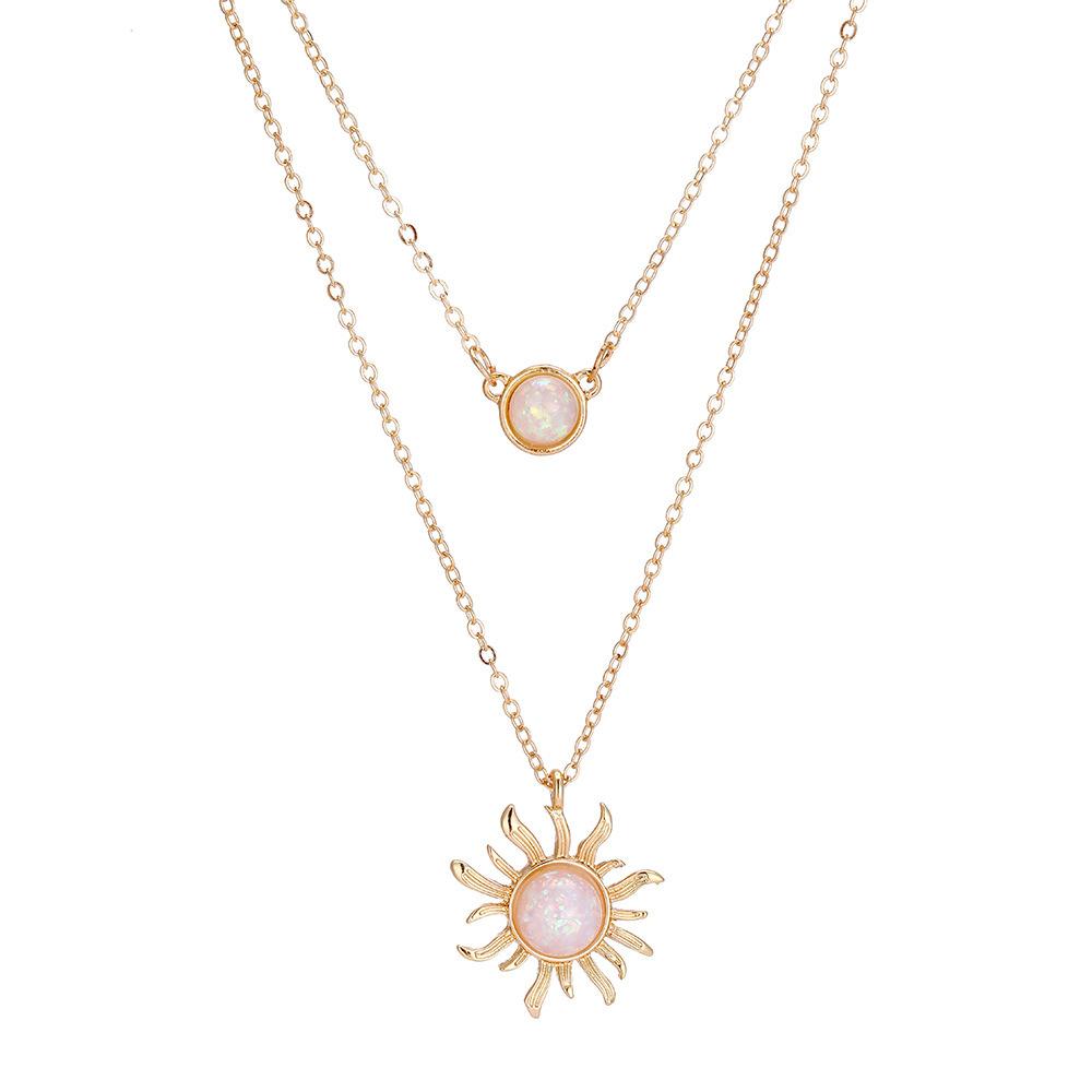 

Geometric Crafted Beautifully Double Layer Necklace For Women Perfect For Street Style золотий