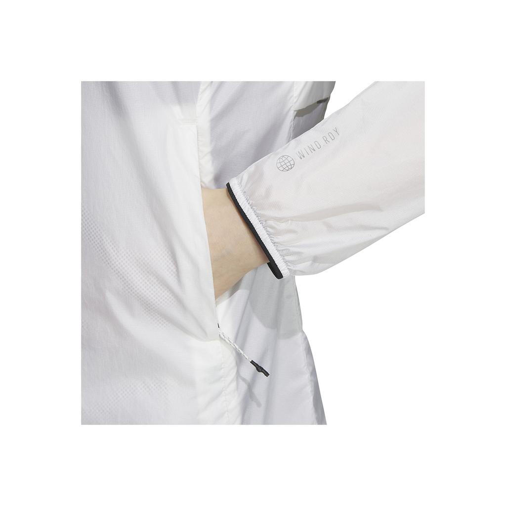 Adidas Alphabet Print Zip-Up Long Sleeve Windbreaker Jacket Women Outerwear White HY4699