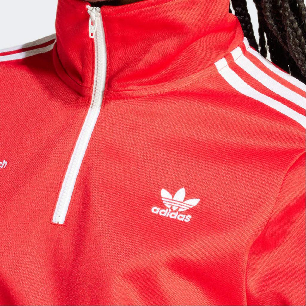 Adidas Originals Sporty & Rich Collaboration SS24 Brand Logo Letter Pattern Striped Pullover Jacket Women Jacket Red JD3766