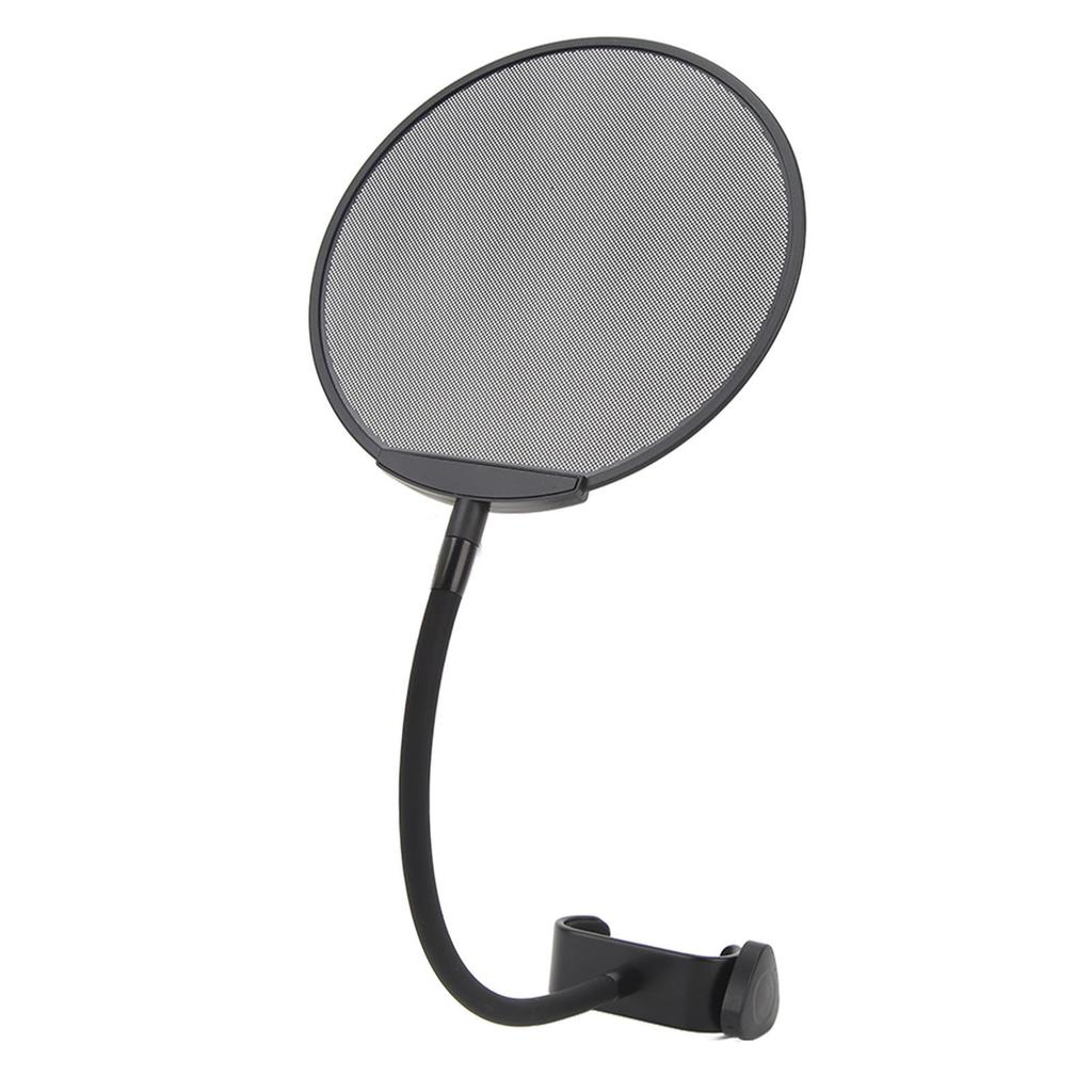 Microphone Pop Filter Foldable Microphone Anti Spray Mesh Mic Dual Layered Wind Pop Screen With A Flexible 360 Degrees