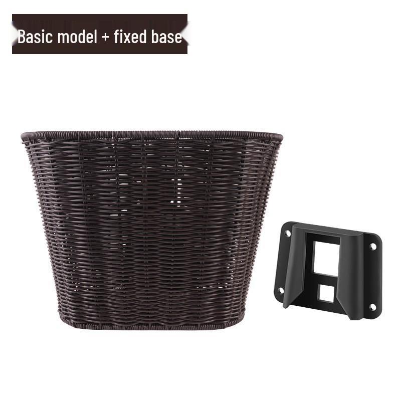 Retro Japanese Folding Bicycle with Detachable Woven Basket