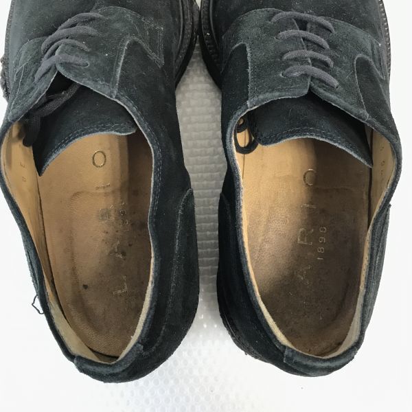 LARIO Crepe Sole Suede Leather Desert Boots [Italy/7/25.5-26.0/Black] Dress Shoes(USED)