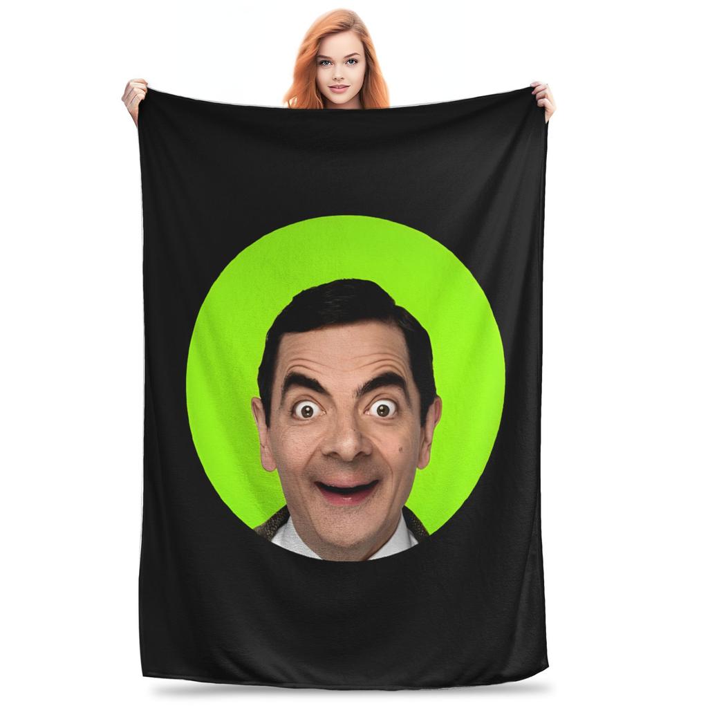 Mr Beans Cartoon Blankets  Plush Funny Warm Throw Blanket for Home Restaurant Spring Autumn,