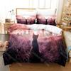 Cute Artistic Cat Bedding Set Single Twin Full Queen King Size Bed Set Adult Kid Bedroom Duvetcover Sets Anime Cat