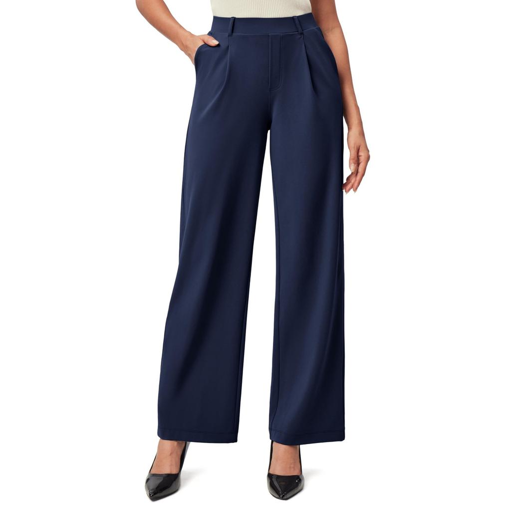 Fashionable Women's Stretch Pants, Work, Business, Casual Pants With Pockets, Western- Pants