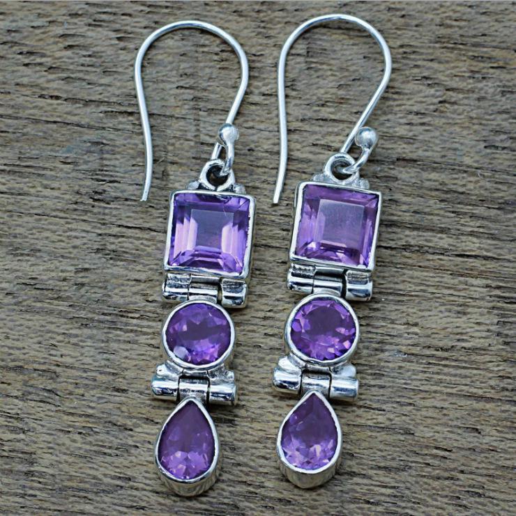 

Wish Trend Hot New Style Amethyst Fashion Bridal Earrings - Popular European and American Jewelry