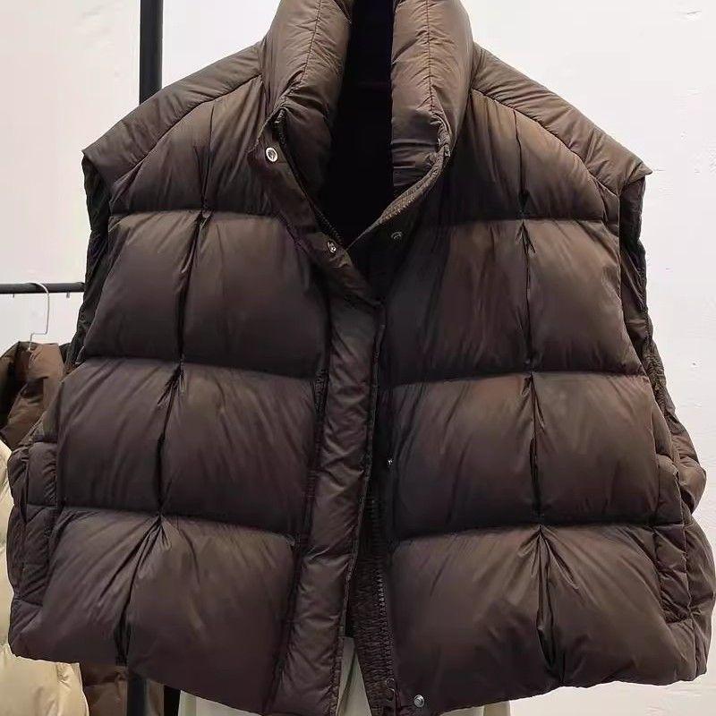 2025 autumn and winter new vest European fashion foreign style thickened vest warm short down cotton jacket