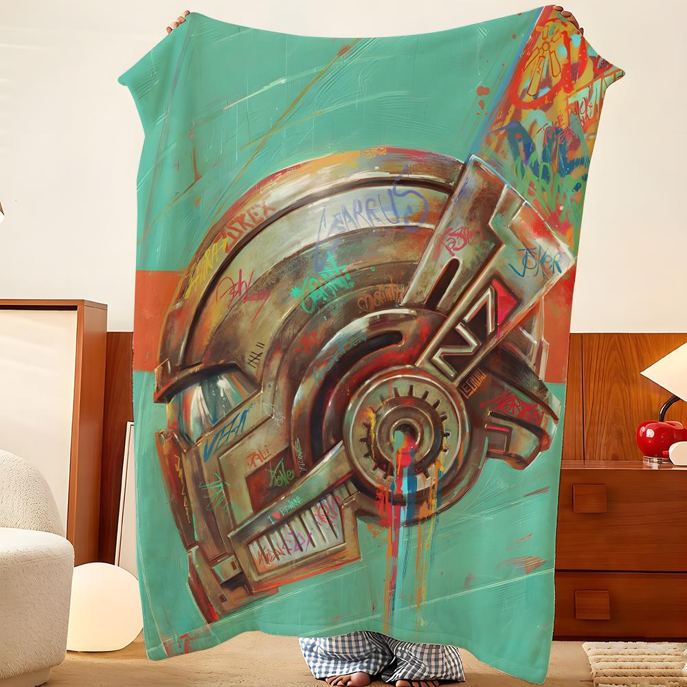 Game M-Mass E-Effect Throw Flannel Throw Blanket, Lightweight Cozy, Durable Washable cute Cool