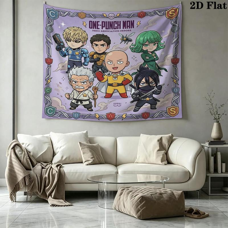 Onepunch Man Wall Tapestry Aesthetic Wall Hanging Printed Fabric Blanket Decorative Tapestries For Bedroom Living Room Home Decor