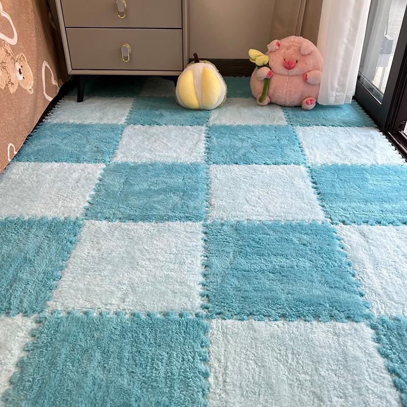 Plush Bedside Rug: Girls' Room Foam Floor Mats, Washable & Stylish