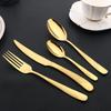 30Pcs Tableware Set Stainless Steel Mirror Gold Dinnerware Set Knife Fork Tea Spoon Flatware Kitchen Home Cutlery Set
