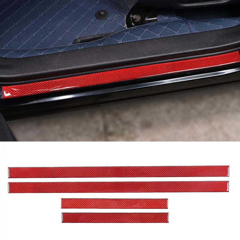 For Subaru Forester 2013-2018 Red Soft Carbon Fiber Interior Kit Dashboard Console Gear Shift Panel Decoration Trim Stickers