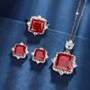Autumn And Winter Jewelry High Carbon Diamond Ice Flower Cut Copper Inlaid Princess Square Premium Set 12 * 12-10 * 10