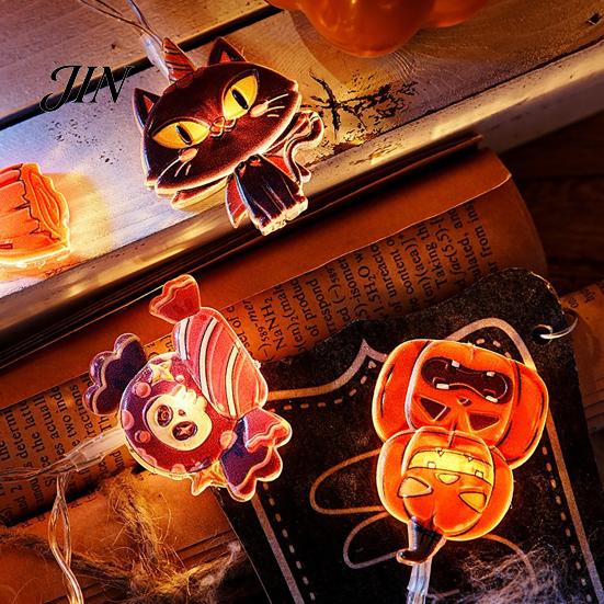 Battery Operated Fairy Lights for Party Halloween LED String Lights, Pumpkin Ghost Spider Whimsical Festival Kids Party, 1.5m/3m/6m Glowing