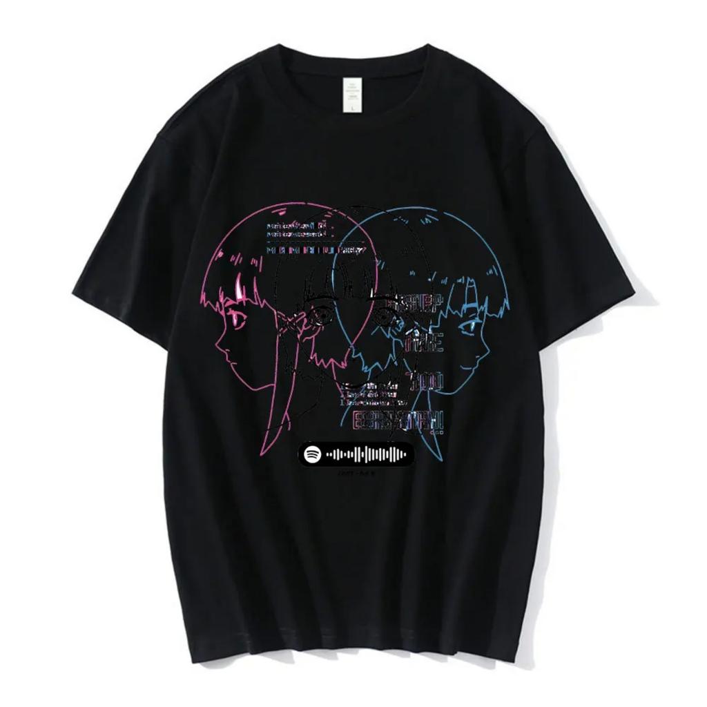 Anime Series Experimental Lain Ladies T-shirt 3D Graphics Iwakura Manga Sci-fi Printing Round Neck Women's Short Sleeve