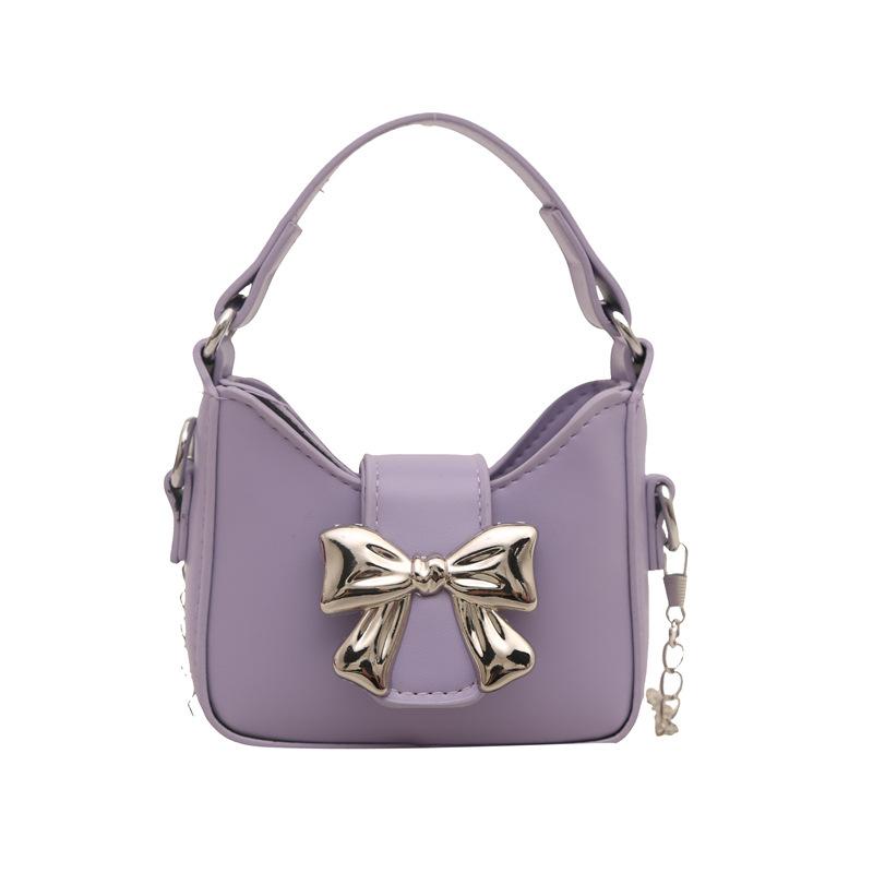 Korean Version Bow Children's Handbag] Autumn New Children's Shoulder Messenger Bag Girl Style Chain Mini Bag