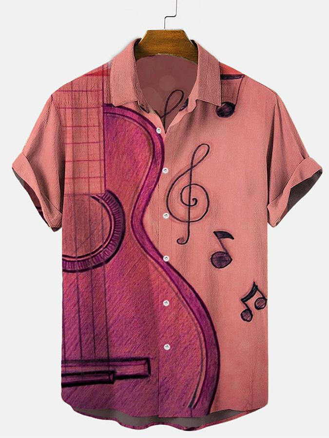 Summer Large Size Men's Casual Fashion 3D Digital Printing Short Sleeve Shirt Men's