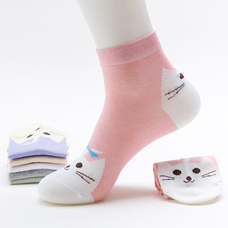 6 Paires de Chaussettes pour Femmes Motif Chat Miaou