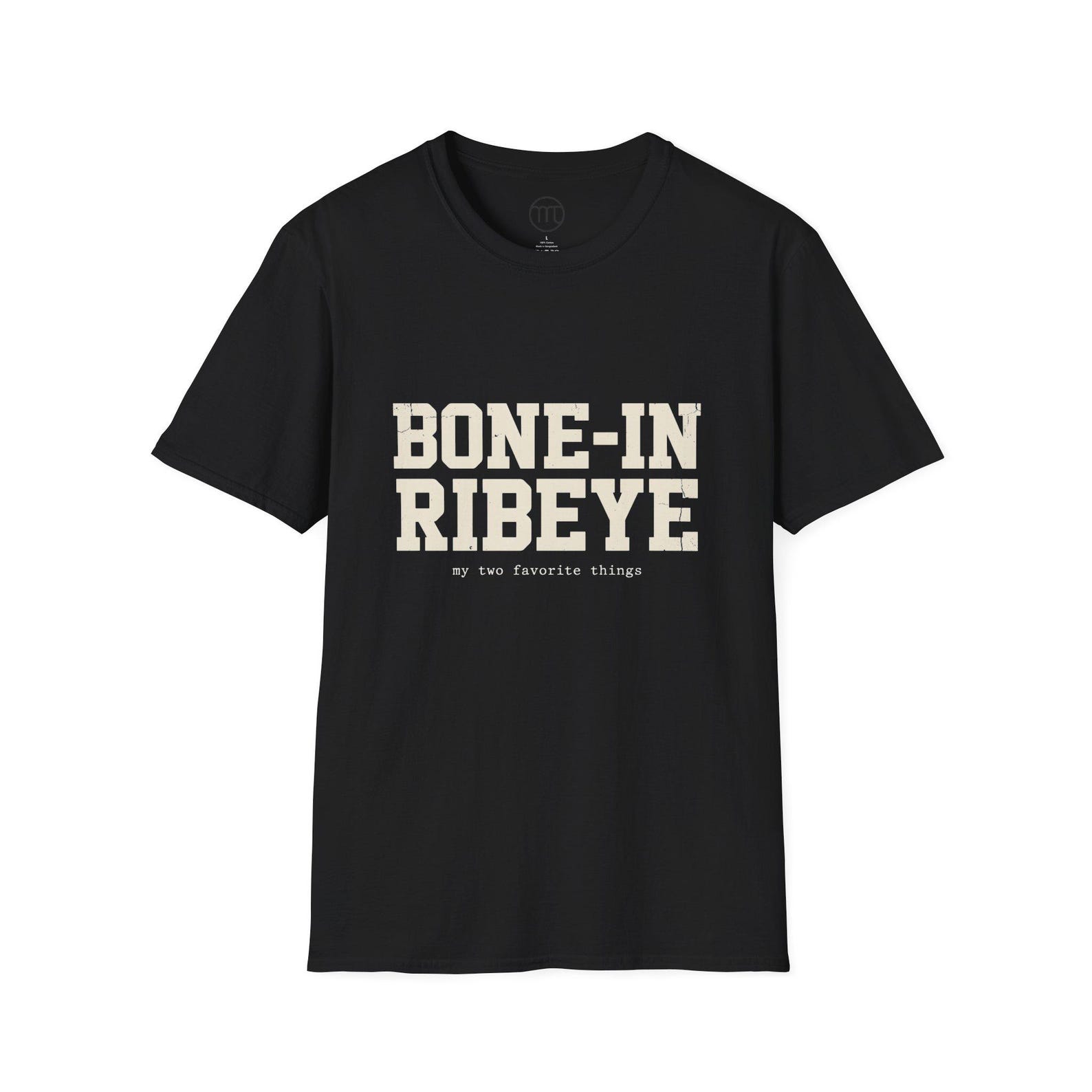 Bone in Ribeye My Two Favorite Things Funny Steak Graphic T-Shirt, BBQ Lover Gift, Grilling Enthusiast Graphic Tee L