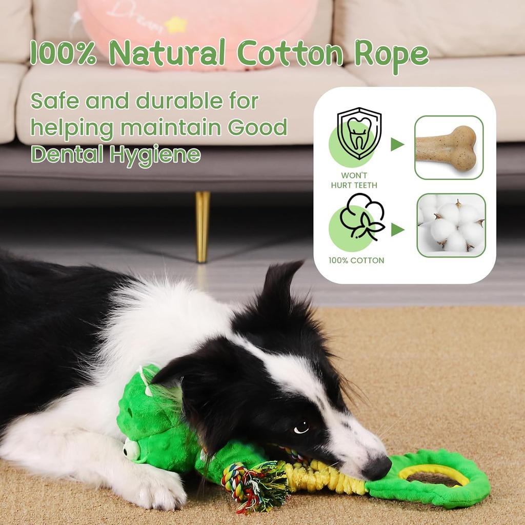 Tough Dog Toys for Aggressive Chewers, Interactive Tug of War Dog Toy to Keep Them Busy, Dog's Squeak Toys for Large Dogs, Dogs Chew Toy for Teething