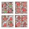4 Panel 12Pcs Wooden Lovely Man Holiday Decorations Safe Easy To Install for Kids Christmas Tree Hanging Ornaments