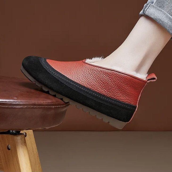 

Winter cotton shoes soft-soled thickened shoes warm elderly snow boots 35 червоний