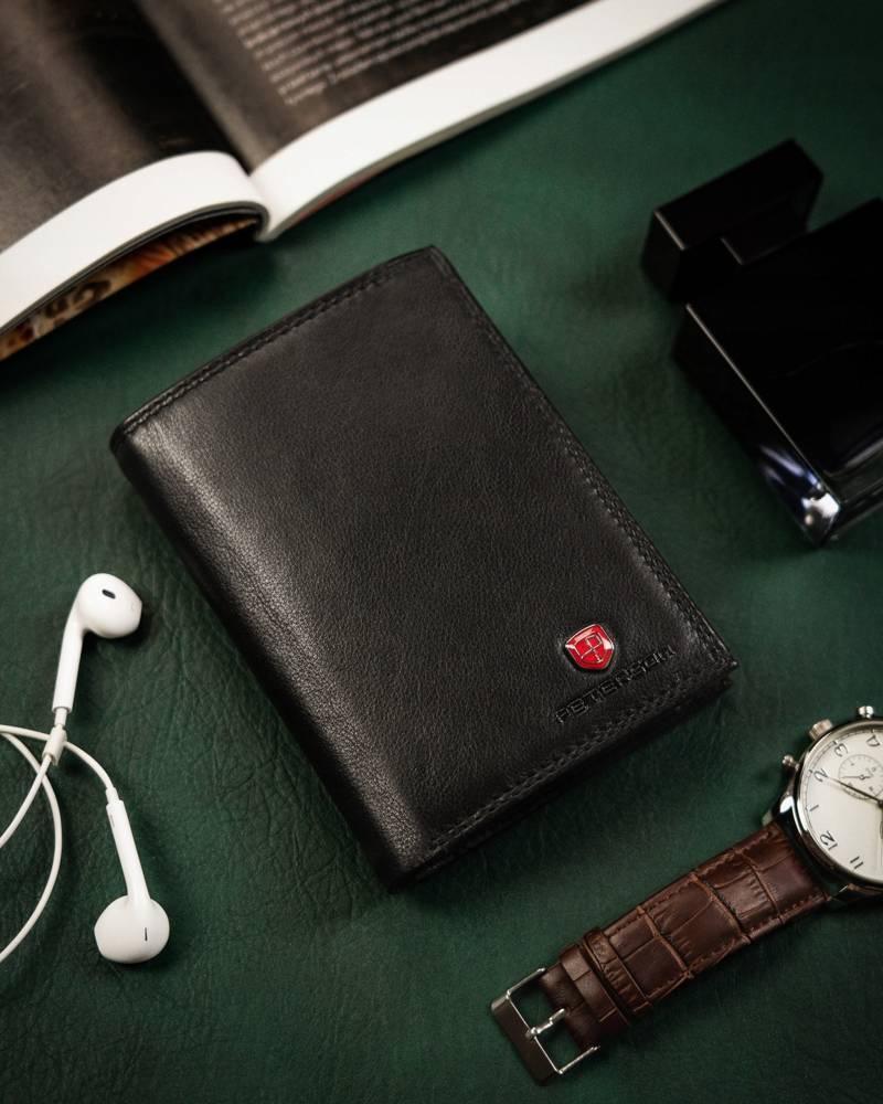 Elegant men's leather wallet - Peterson
