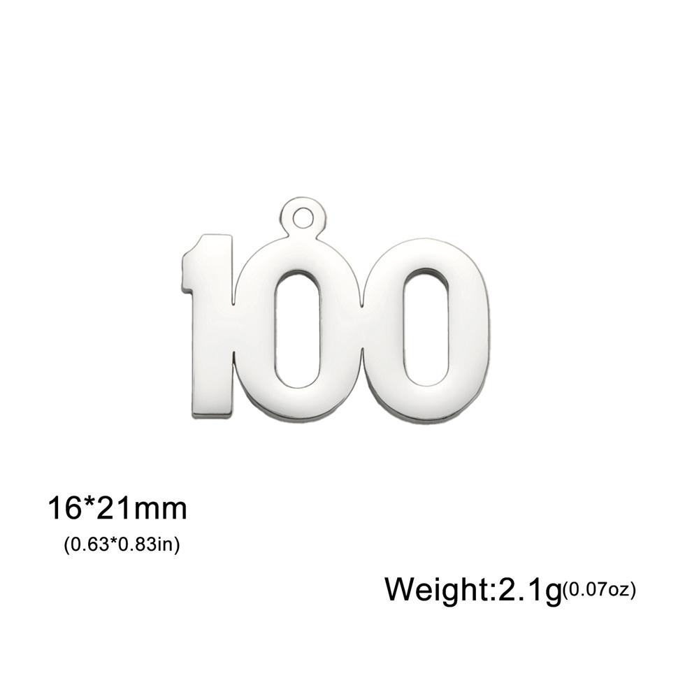 

My Shape Number 76-100 Charms for DIY Jewelry Making Stainless Steel Pendants for Bracelet Necklace Earrings Gifts 10pcs Figures Silver