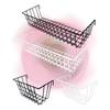 Modern Iron Hanging Basket Shelf With White Grid Design For Efficient Wall Storage Organizers In Homes Bathroom Kitchen