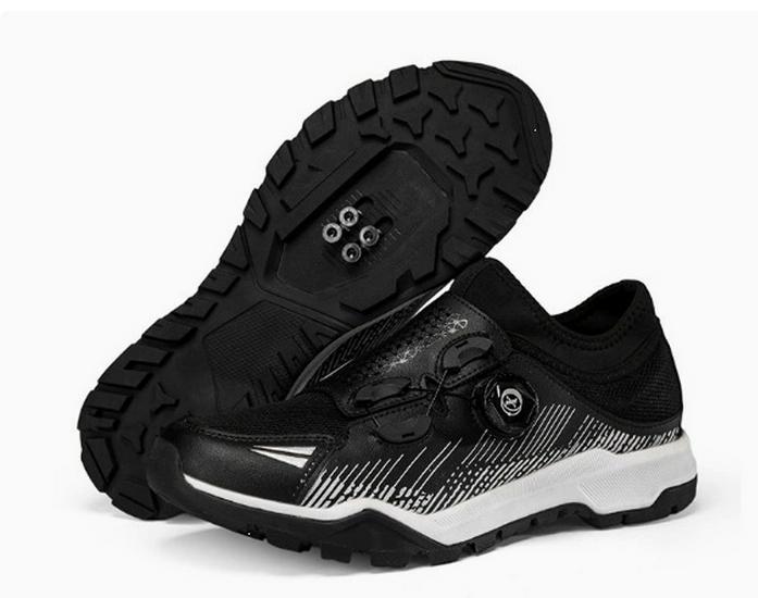 Professional Non-slip Mountain Bike Cycling Shoes with Spikes, Outdoor Sports, Casual, Black/Green, Black/Orange