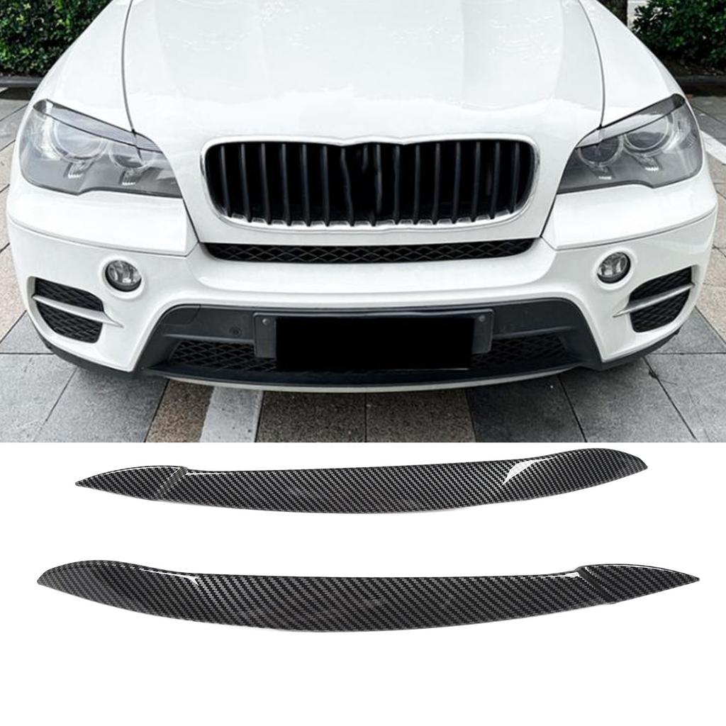 1 Pair Hdlight Eyebrow Left Right Fade Proof Front Hdlight Eyelid Trim for X5 E70 2008 to 2013