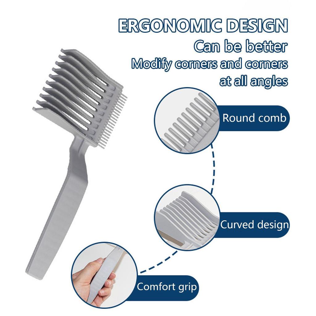 2pcs Professional Curved Positioning Comb Hairdressing Tool Ergonomic Guide Clipper Comb for Barber