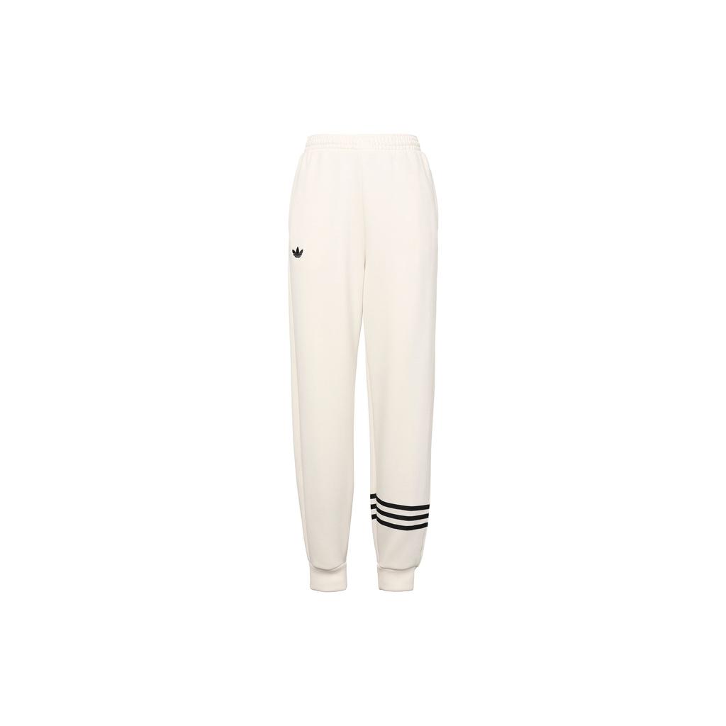 Adidas Campus 00s Series Logo Embroidered Elastic Waist Knitted Joggers Women Bottoms Cream-White IB7320