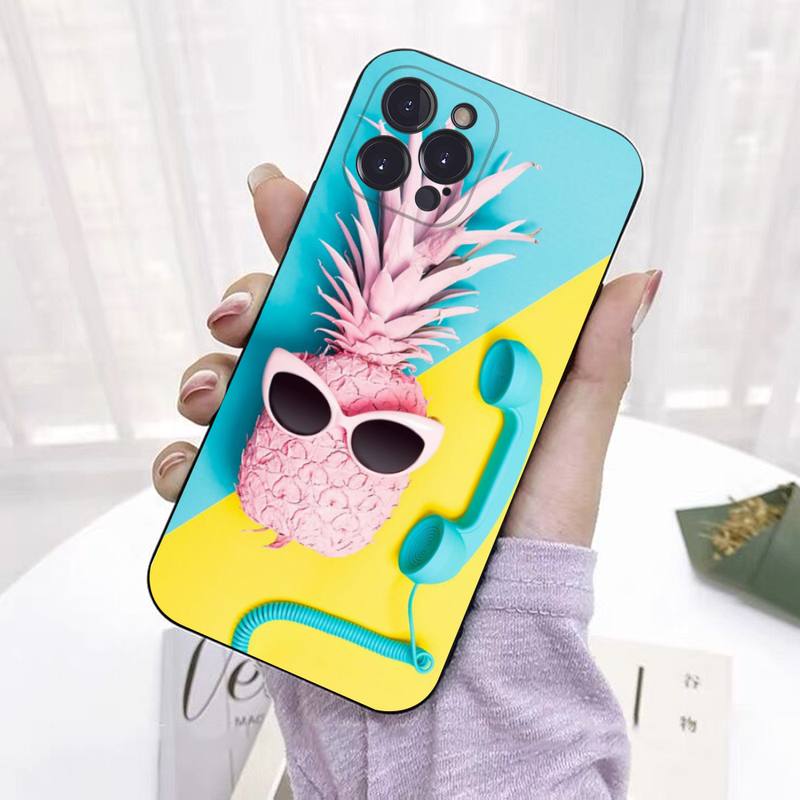 Pineapple Phone Case For iPhone 13 Pro MAX 14 11 12 Mini X XS XR 6 7 8 Plus SE 2020 Soft TPU Cover