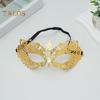 Masquerade Face Cushion Mardi Gras Masque Costume Metal Rhinestone Halloween Cosplay Eye Cushion for Carnival Stage Party Favors