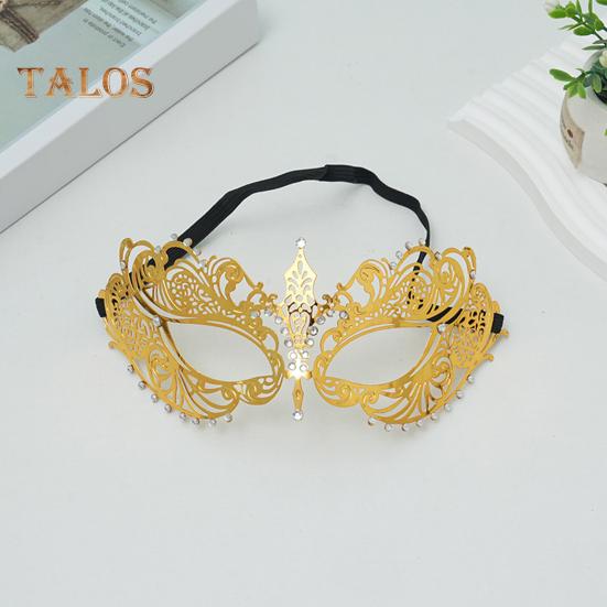 Masquerade Face Cushion Mardi Gras Masque Costume Metal Rhinestone Halloween Cosplay Eye Cushion for Carnival Stage Party Favors