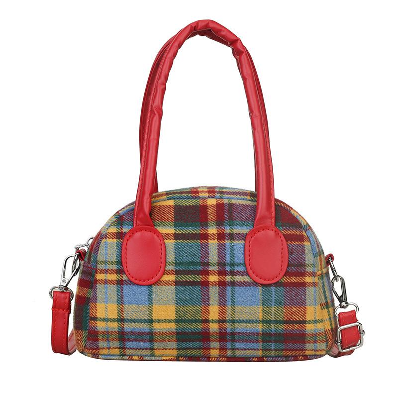 2025 Messenger Bag Plaid Portable Fashion Handbag Shoulder Bag Women