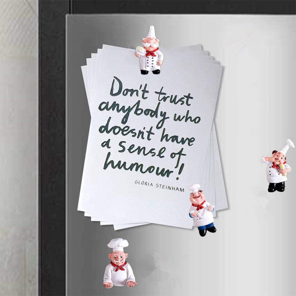 Creative Home Cook 3D Decorative Chef Fridge Magnets Note Holder Message Sticker Board Stickers