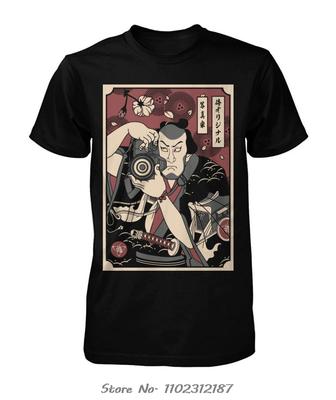 Photographer Samurai Funny Black T-Shirt Men Summer New Brand Short Sleeve Cotton O-neck T Shirt Causal Oversized Tshirt Tees