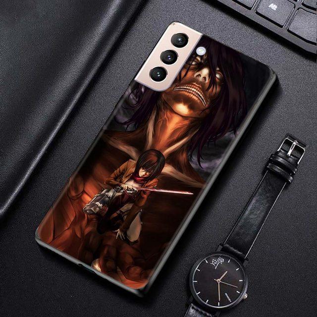 Husa pentru Samsung Galaxy S21 S20 Ultra S10 Plus Lite S21 S20 Fe 5g S10e S9 S8 S7 Edge Shell Fundas Attack On Titan Anime