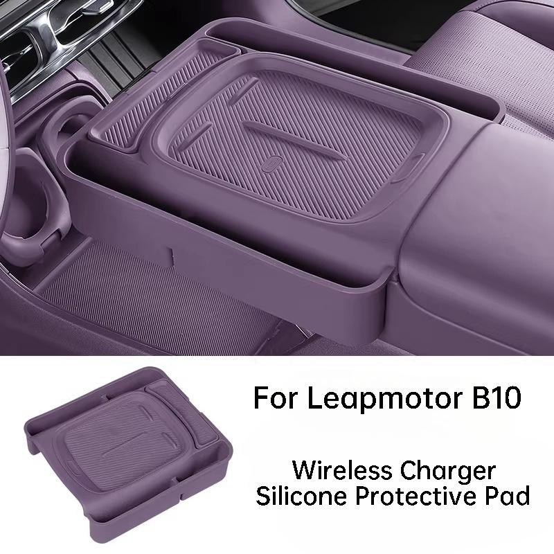 For Leapmotor B10 B01 Lafa 5 Car Wireless Charger Silicone Cover Scratch-resistant Protective Pad Interior Accessories